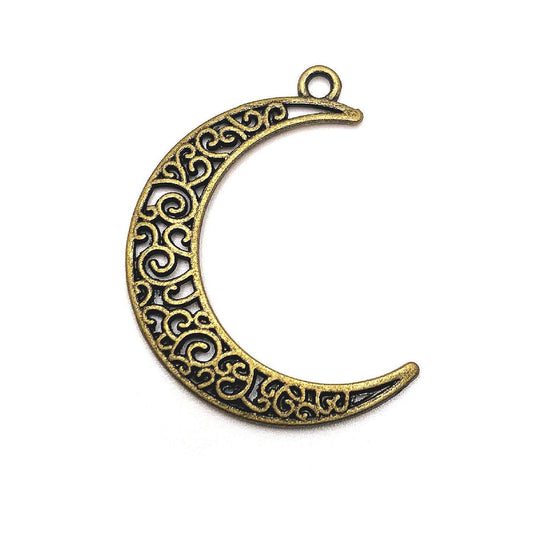20 Pcs Bronze Crescent Moon Charms