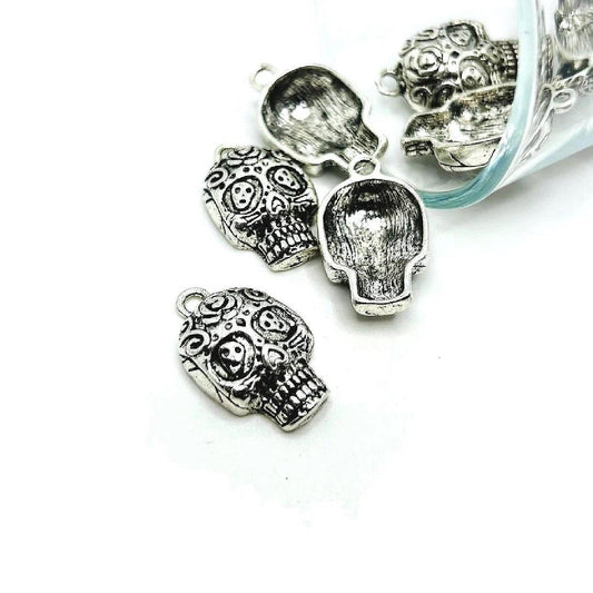 20 Pcs Halloween 3D Sugar Skull Charms | USA Decoration®