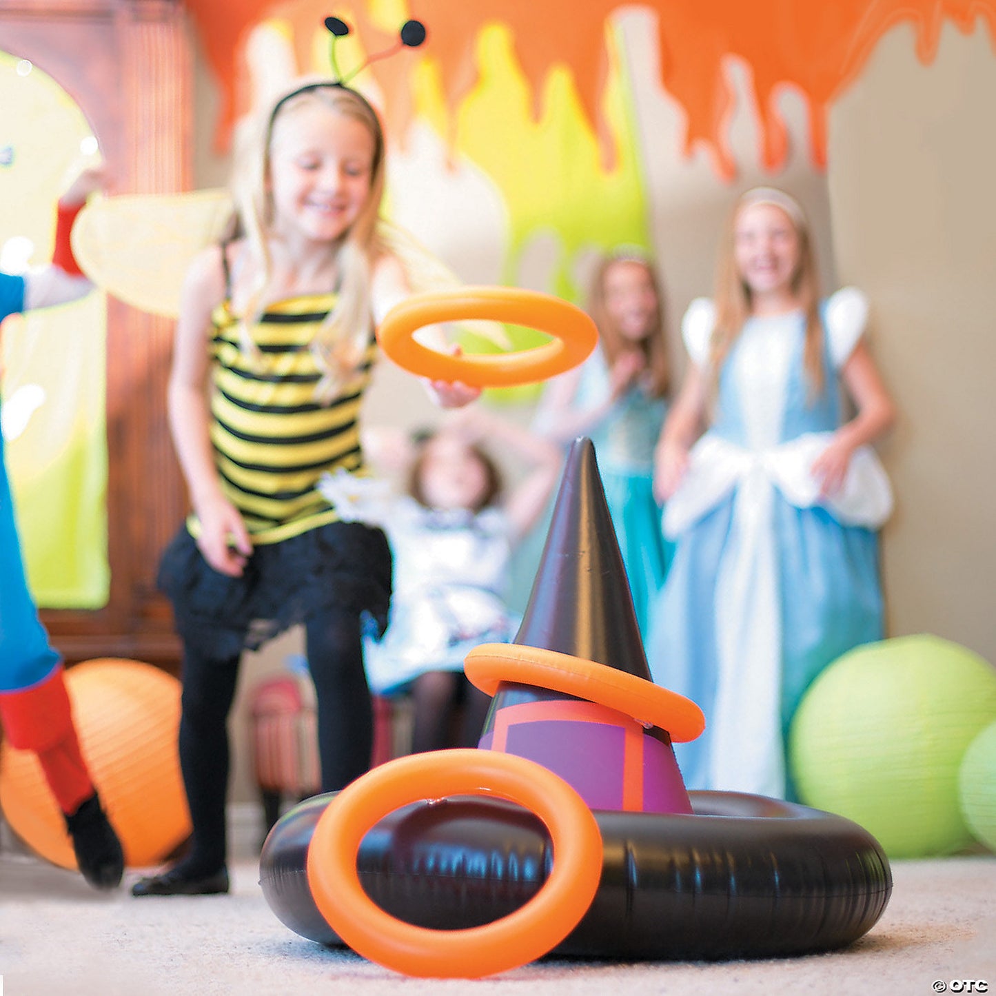20" x 2 Ft. Inflatable Witch Hat Ring Toss Halloween Game | USA Decoration®