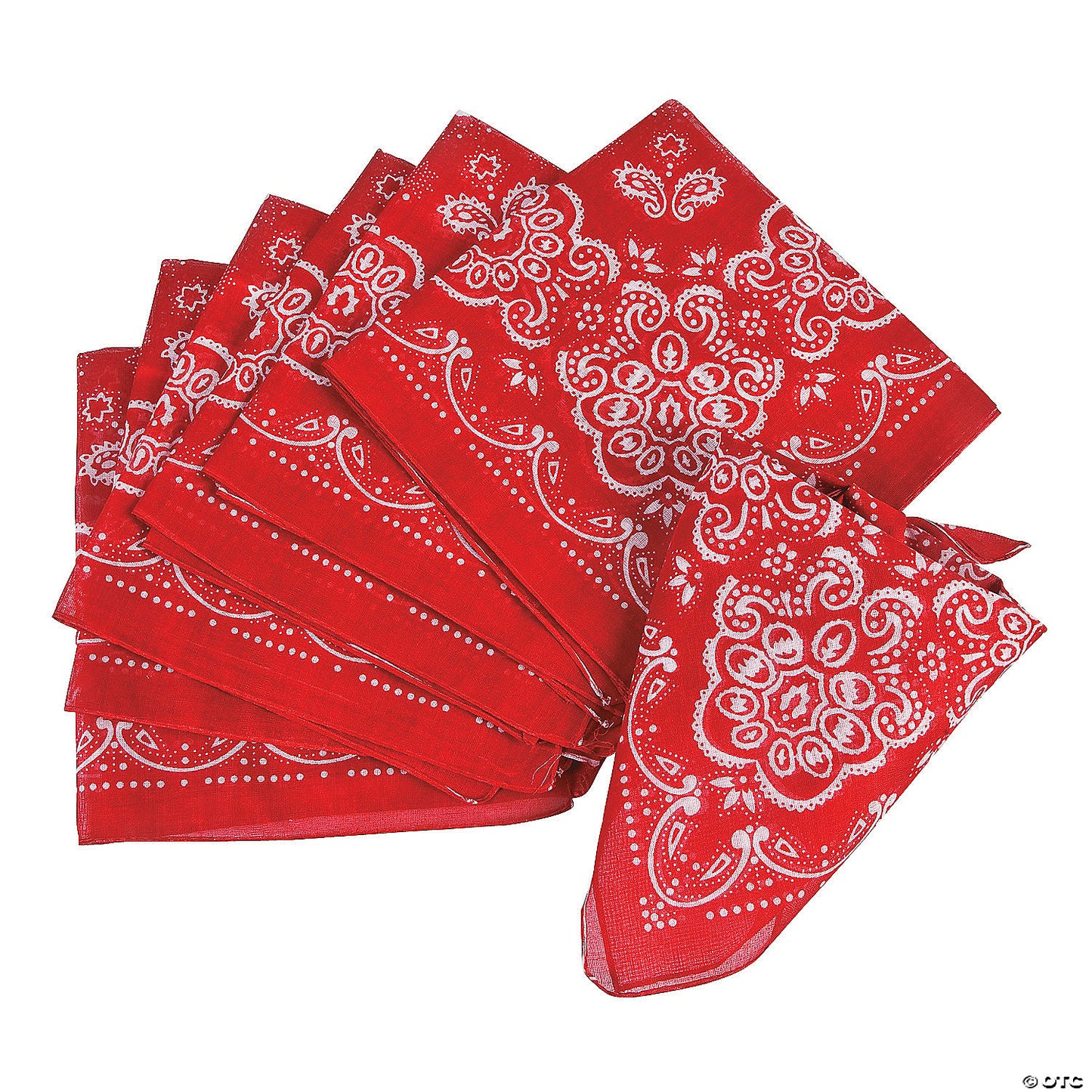 20” x 20” Western Classic Red Polyester Bandanas - 12 Pc.