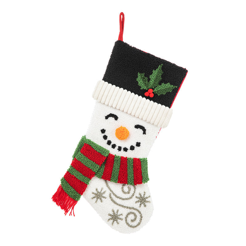 20.5"L Hooked Stocking, Snowman