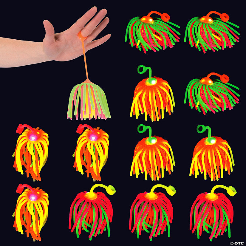 2 1/2" Flashing Neon Large Stretchy Noodle Ball YoYos - 12 Pc. | USA Decoration®