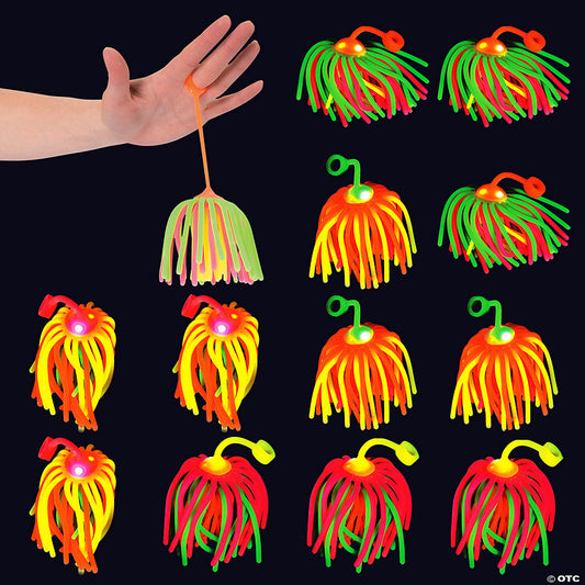 2 1/2" Flashing Neon Large Stretchy Noodle Ball YoYos - 12 Pc. | USA Decoration®