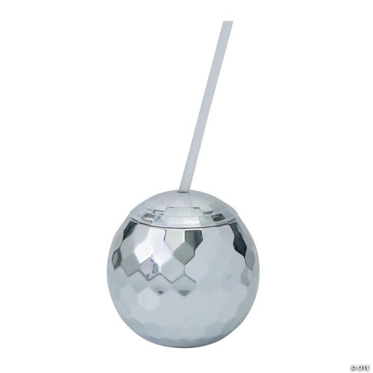 20 oz. Disco Ball-Shaped Reusable BPA-Free Plastic Cups with Lids & Straws - 6 Ct. | USA Decoration®