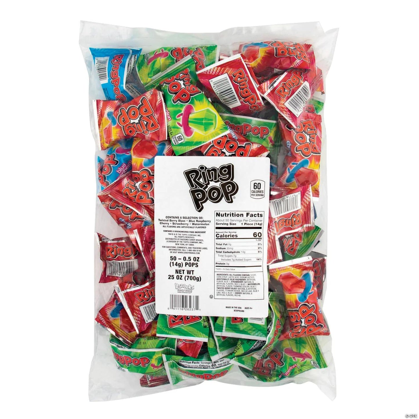 20 oz. Ring Pops & Candy Packs Flavor Variety Bag - 50 Pc.