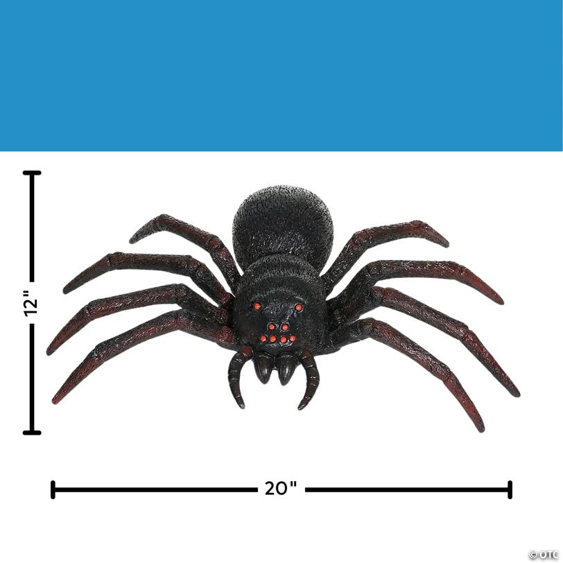 20" x 12" Black Plastic Spider Halloween Tabletop Decoration