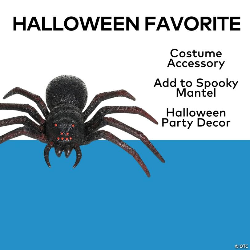 20" x 12" Black Plastic Spider Halloween Tabletop Decoration