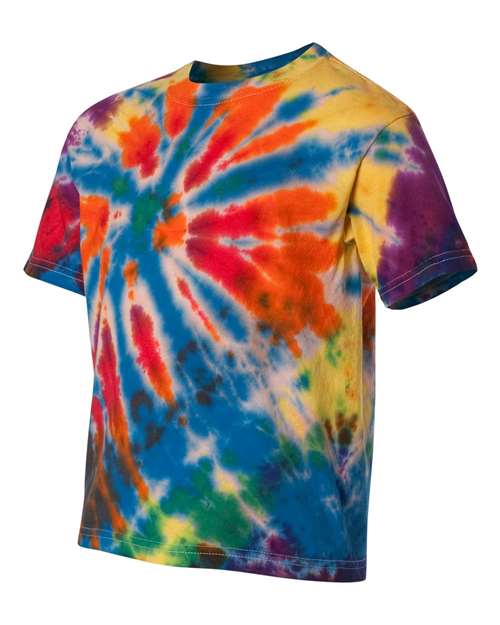 Youth Rainbow Cut-Spiral Tie-Dyed T-Shirt | USA Decoration