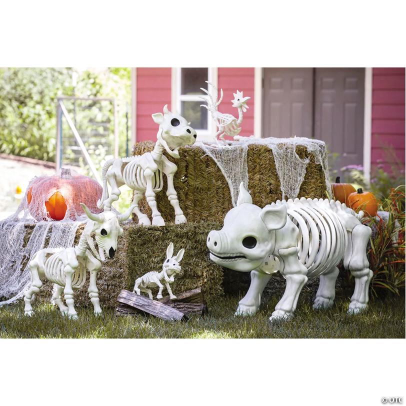 21 1/4" Standing Steer Skeleton Halloween Decoration