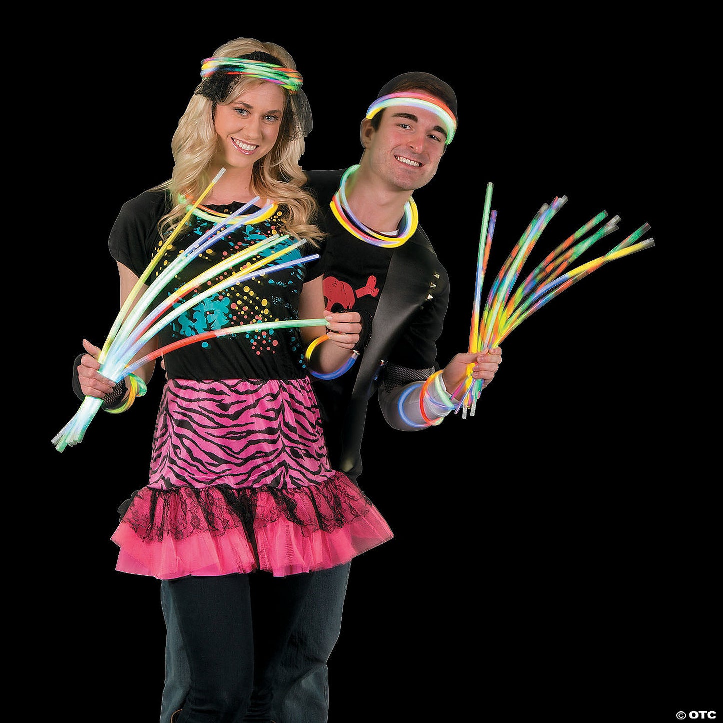 22" Bulk 100 Pc. Tri-Color Solid Plastic Glow Necklace Assortment | USA Decoration®
