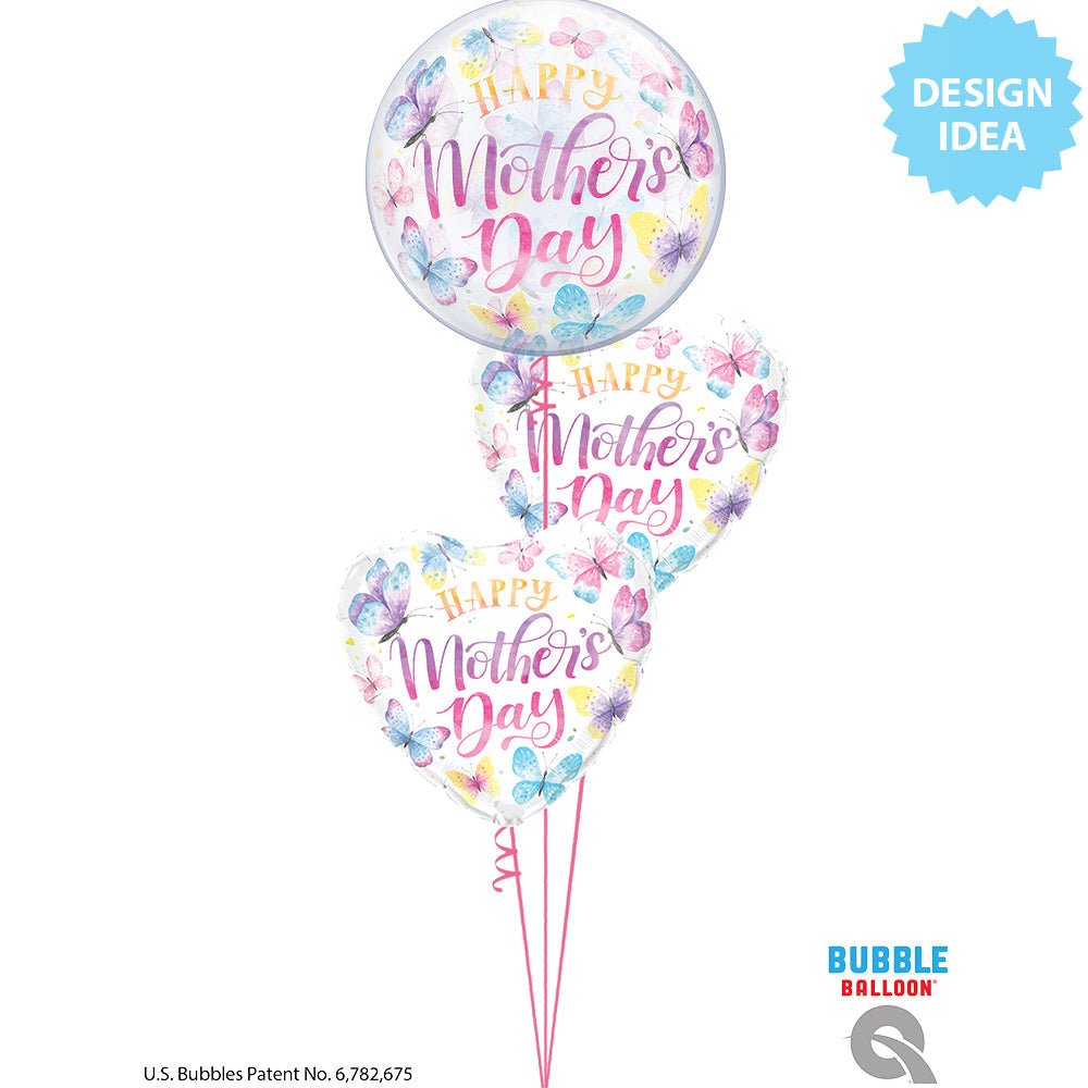 Bubble Balloon Mother's Day Butterflies 22 Inch