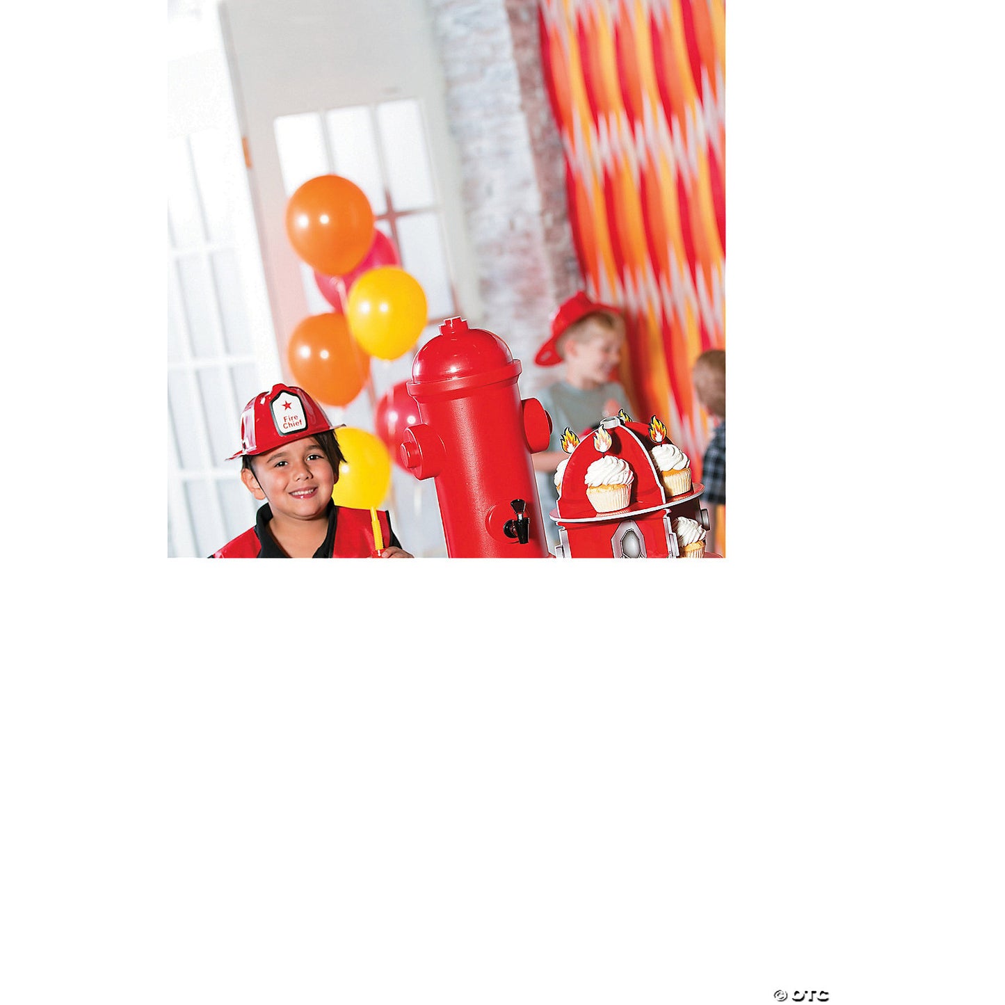 22" Kids Blazing Red Plastic Fire Chief Hats - 12 Pc. | USA Decoration®