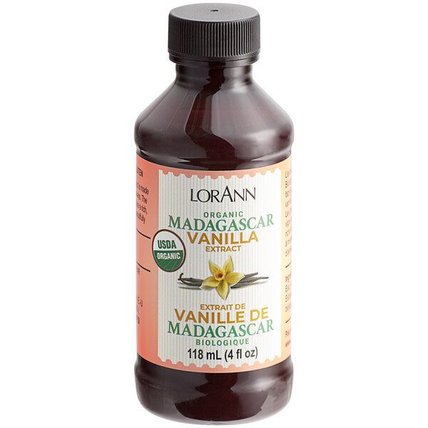 Lorann Oils, Organic Madagascar Vanilla Extract, 4 oz.