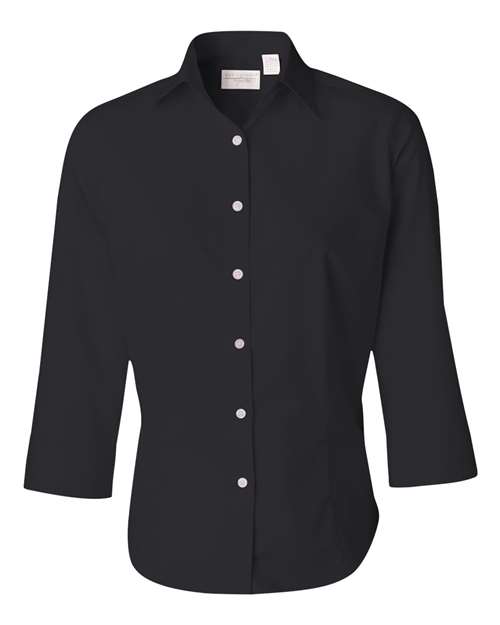 Women's Three-Quarter Sleeve Baby Twill Shirt | USA Decoration