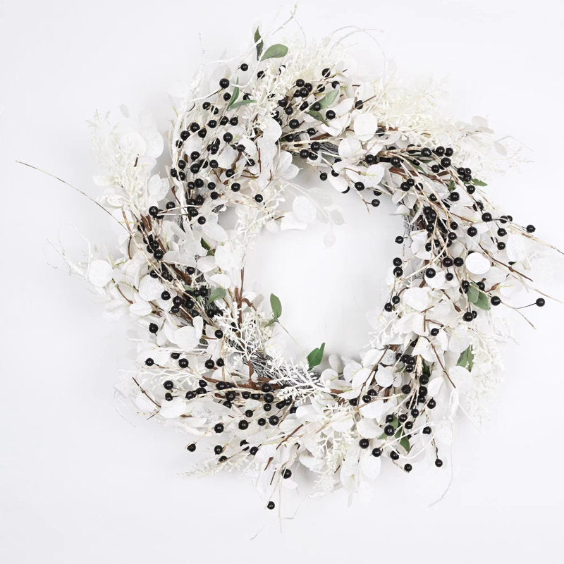 22" farmhouse Christmas wreath with berries