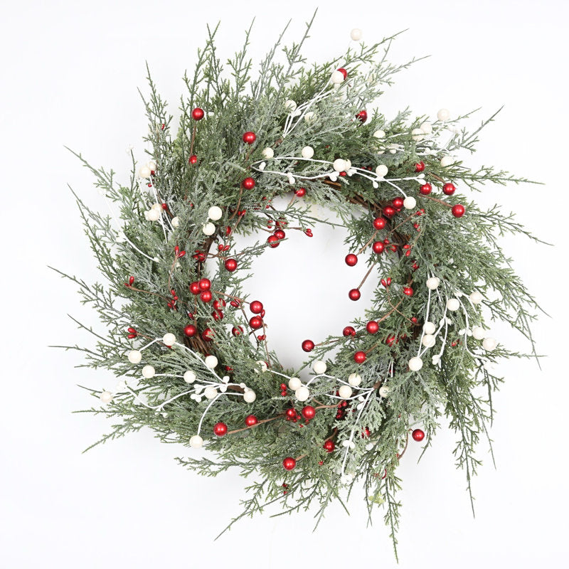 22" cypress Christmas wreath with berries