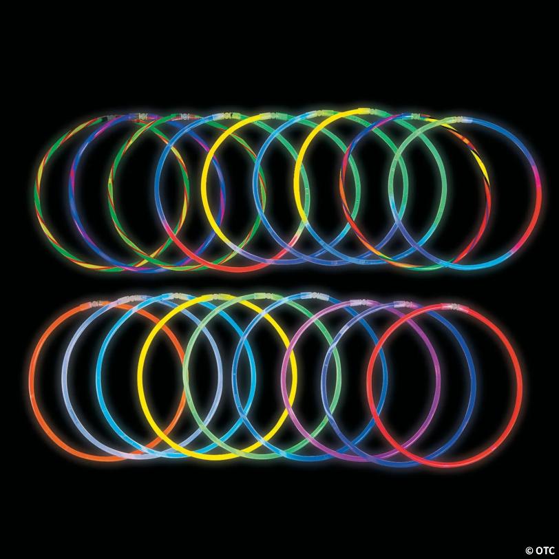 22" Bulk 250 Pc. Bright Color Plastic Glow Necklace Assortment