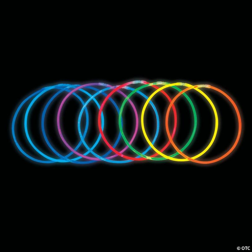 22" Bulk 50 Pc. Premium Solid Color Plastic Breakaway Glow Necklaces