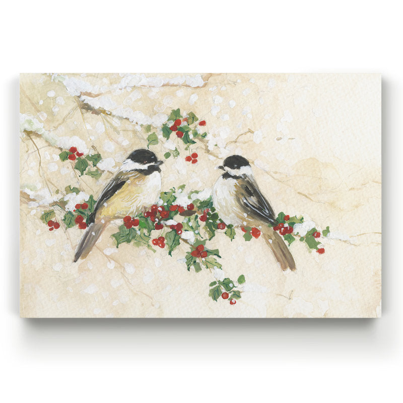 Chickadees And Holly