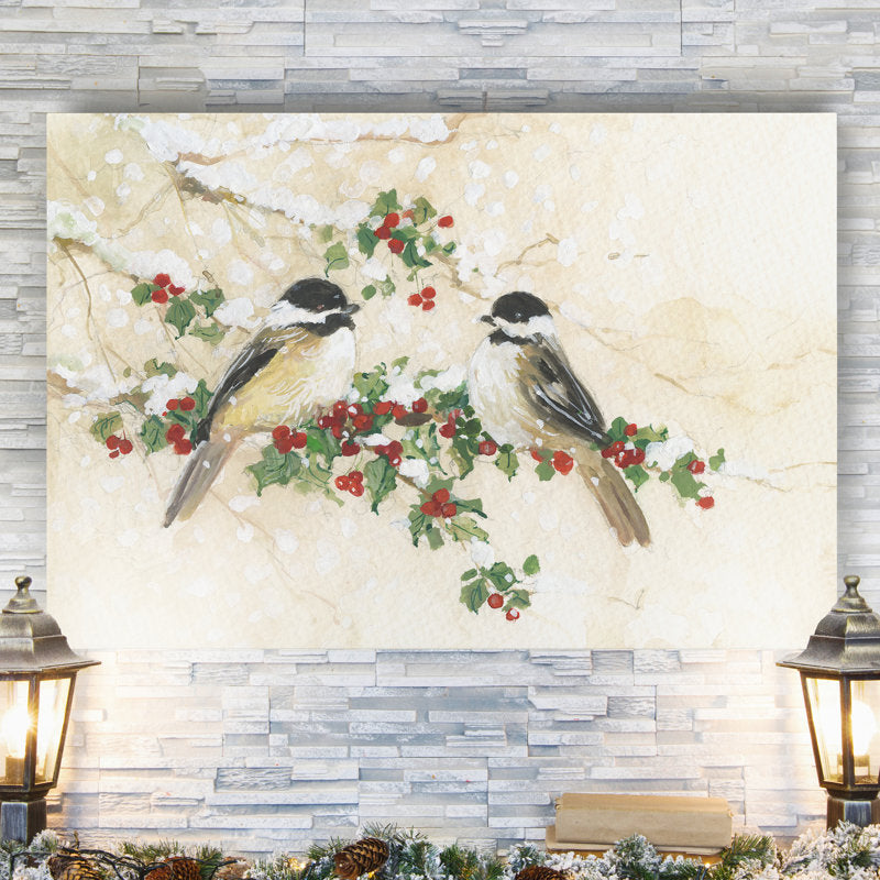 Chickadees And Holly