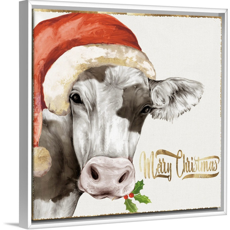  Christmas Cow  Painting Print