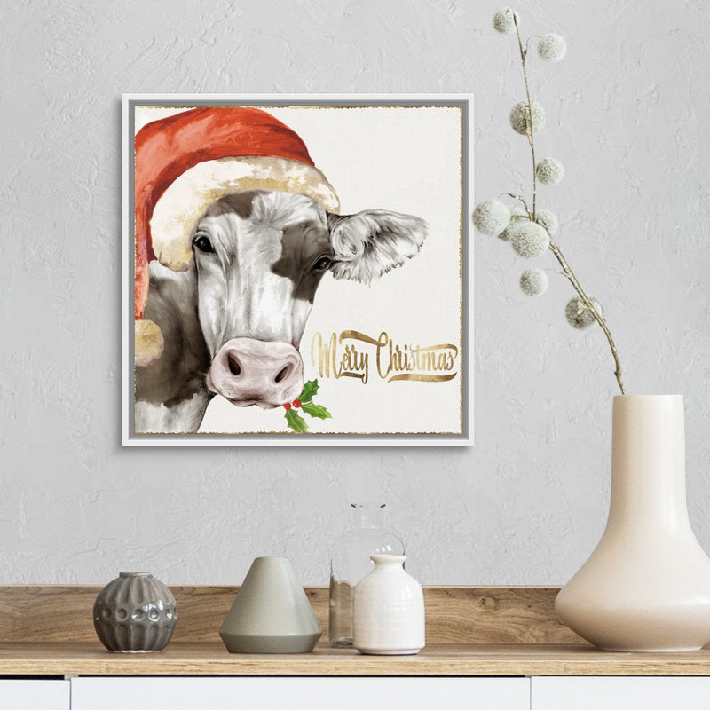  Christmas Cow  Painting Print