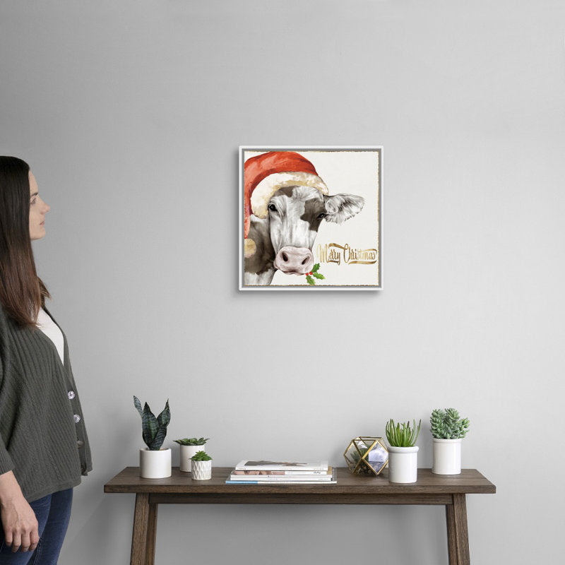  Christmas Cow  Painting Print