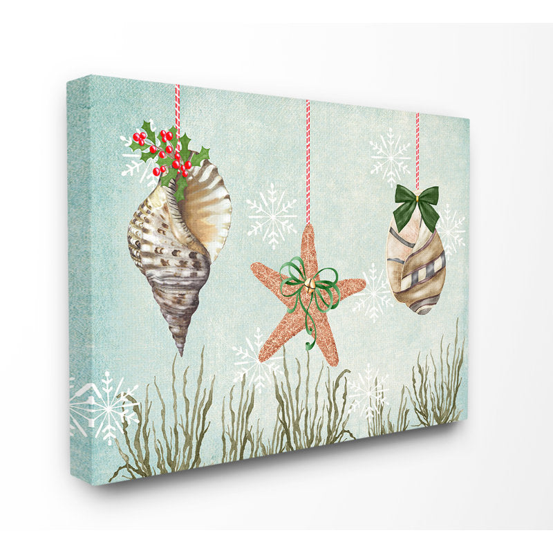 Coastal Nautical Holiday Sea Shell Ornaments And Snowflakes