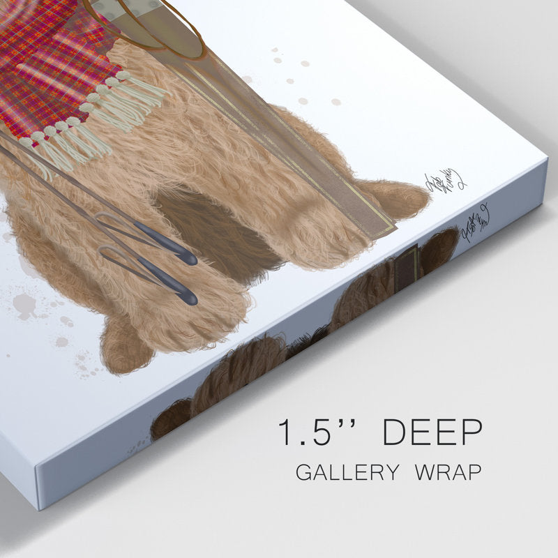  Goldendoodle Ski Dog  Painting Print