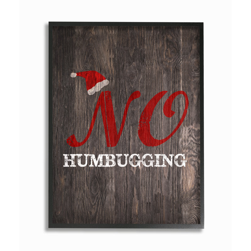  Holiday Wood Look No Humbugging Typography With Hat 