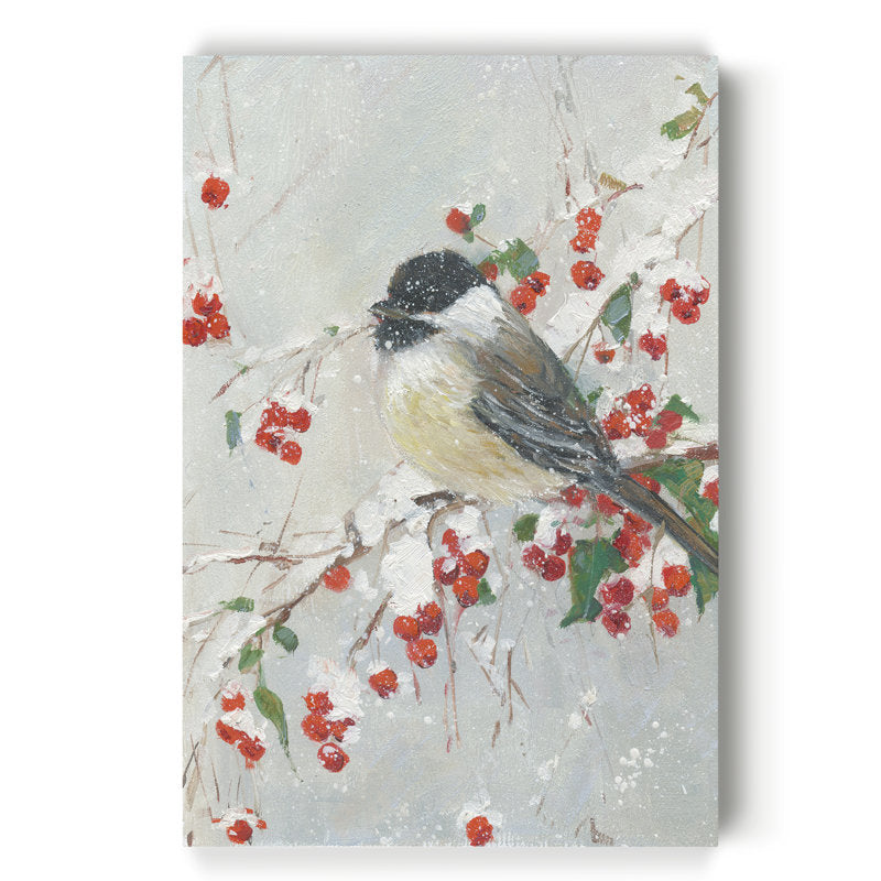 Holly Berries And Chickadee