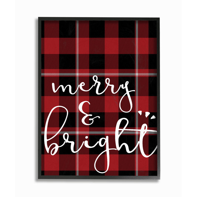  Merry & Bright Plaid Typography  by Daphne Polselli