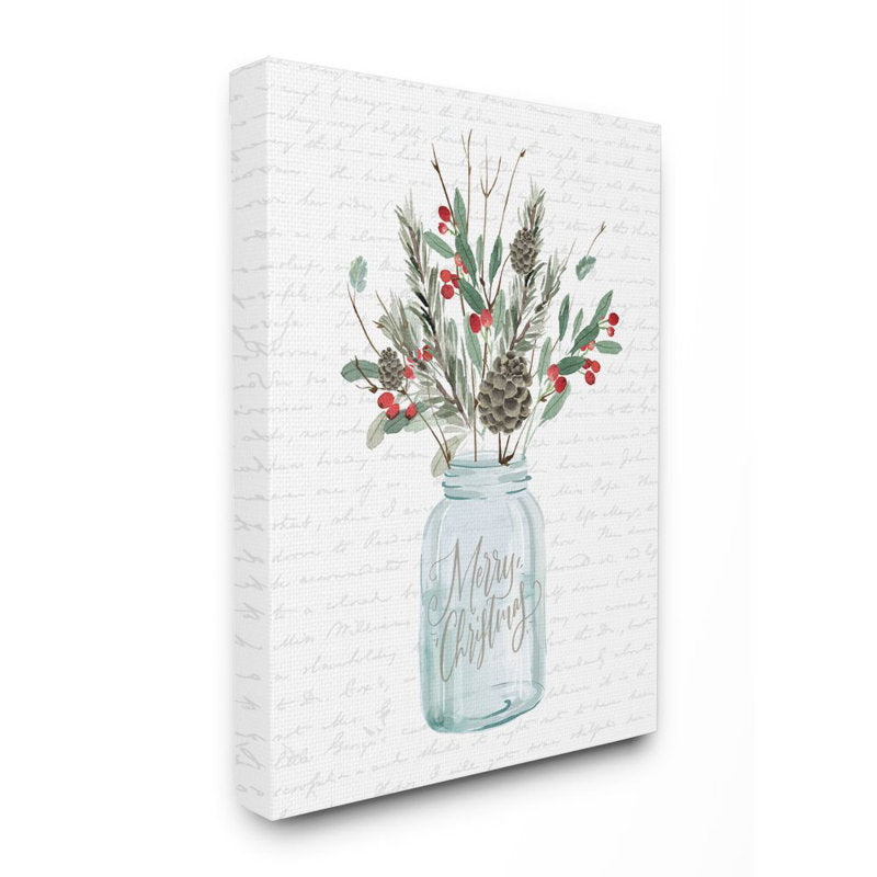  Merry Christmas Foliage Jar 