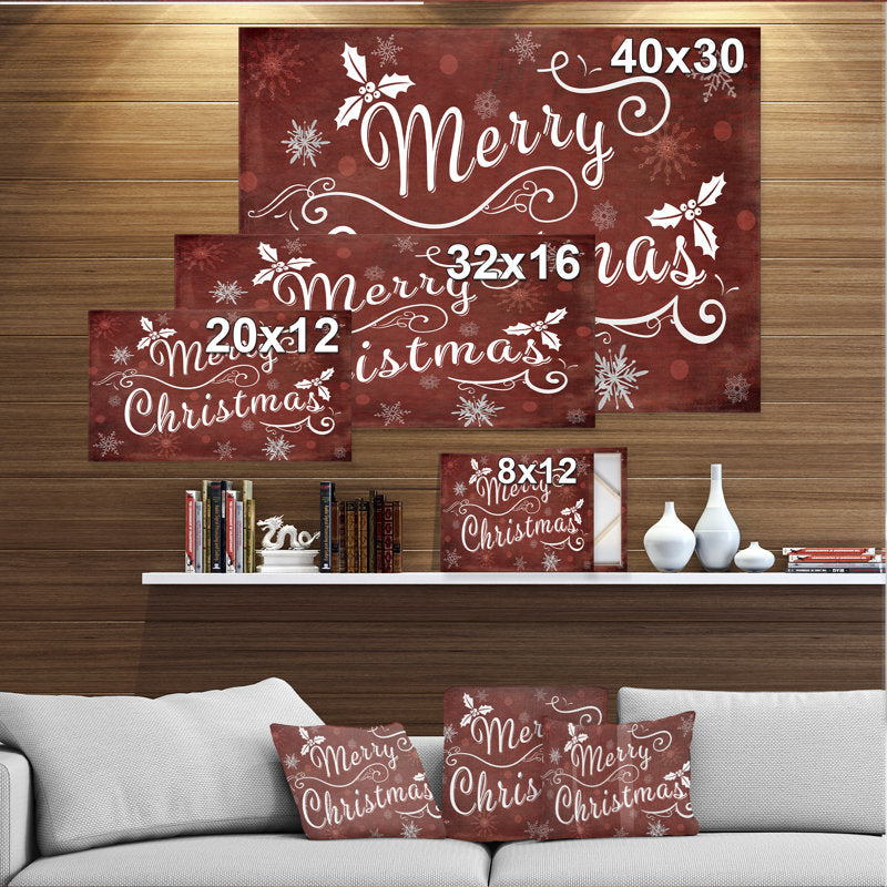  Merry Christmas Season Greetings On Red 