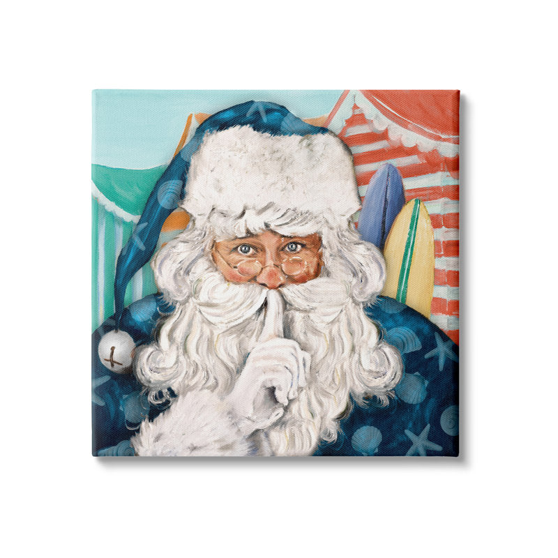 Nautical Santa Claus Quiet Hand Gesture Beach Tents  by Patricia Pinto