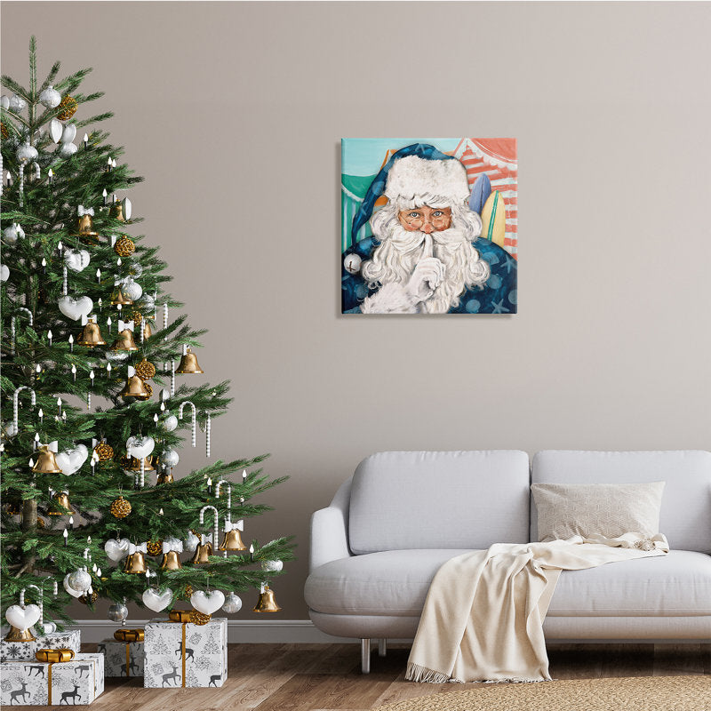 Nautical Santa Claus Quiet Hand Gesture Beach Tents  by Patricia Pinto