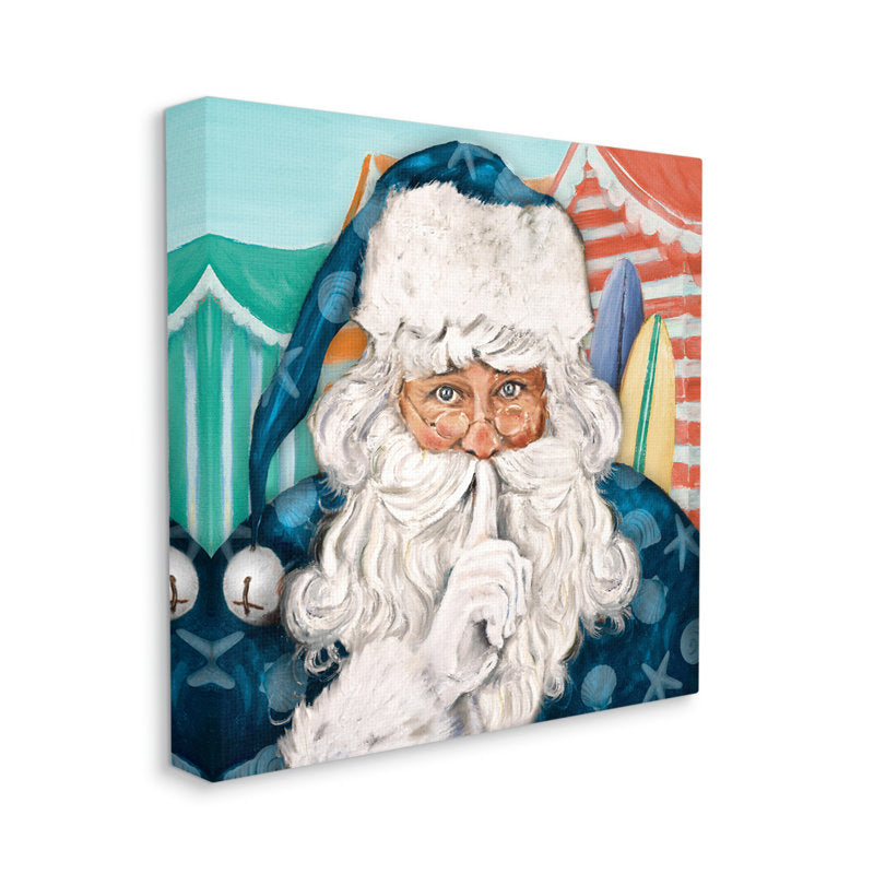 Nautical Santa Claus Quiet Hand Gesture Beach Tents  by Patricia Pinto