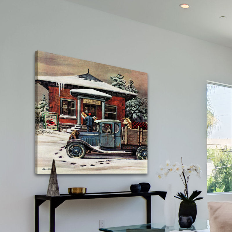  Rural Post Office At Christmas  by Stevan Dohanos Painting Print