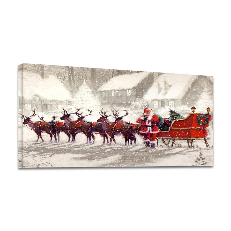  Santa Claus With Reindeer Sledge 