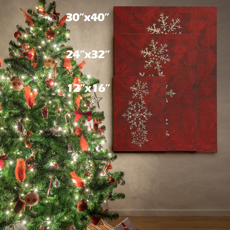 Snowflakes On Red I  by Jane Carroll