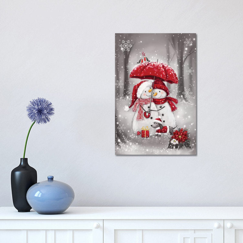  Snowmen With Umbrella IV  by Makiko