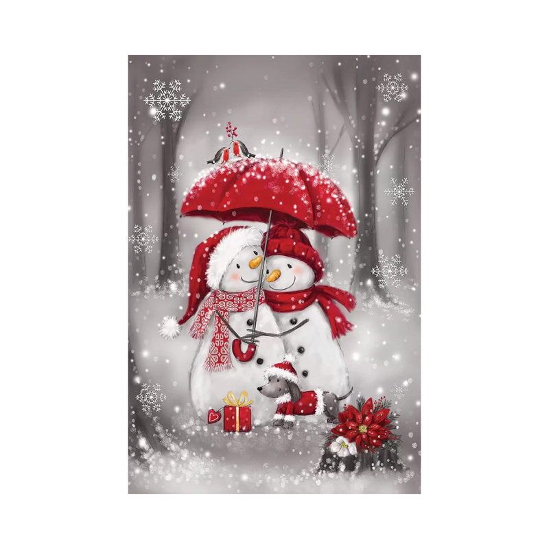  Snowmen With Umbrella IV  by Makiko