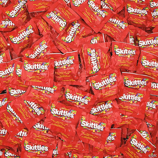 22 lb. Bulk 660 Pc. Skittles Fun Size Fruit Candy - Case