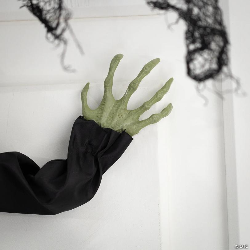 23 1/2" x 29 1/2" Hanging Crashed Witch Animated Prop Halloween Decoration