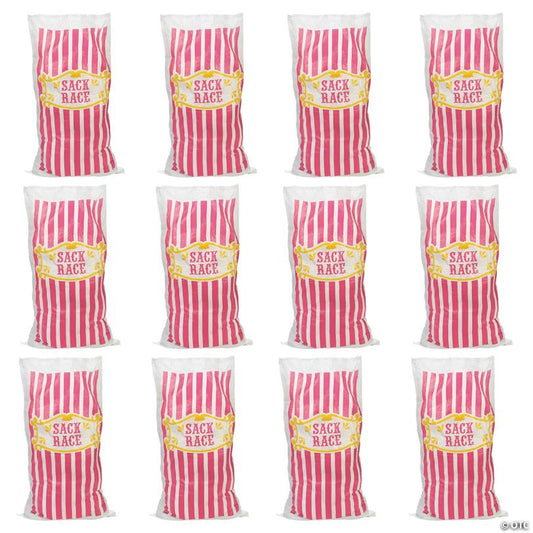 23 1/2" x 41" Carnival Design Potato Sack Race Bags - 12 Pc.