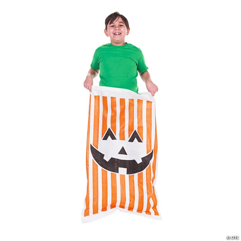 23 1/2" x 41" Jack-O’-Lantern Potato Sack Race Bags - 12 Pc.