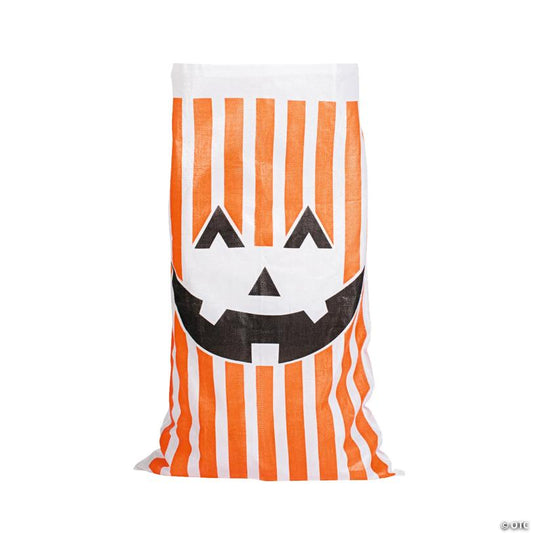 23 1/2" x 41" Jack-O’-Lantern Potato Sack Race Bags - 12 Pc.
