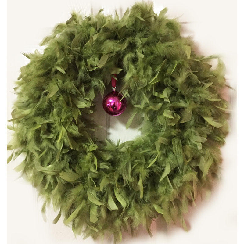 23" Christmas Wreath hung on a wooden door