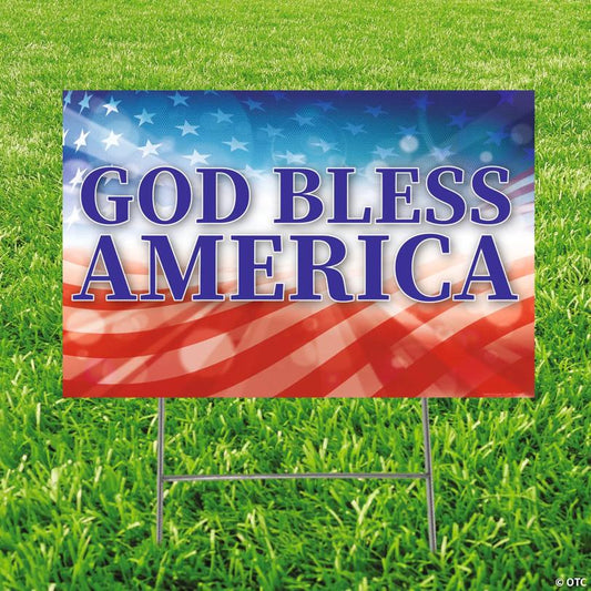 23" x 15" God Bless America Yard Sign