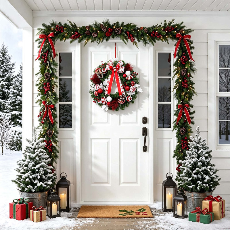 24" pre-lit pine Christmas wreath with 20 LED lights